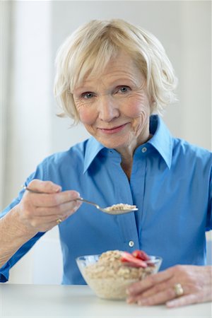 Old Lady enjoying food